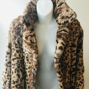 Vintage Real Fur Leopard Print Coat
